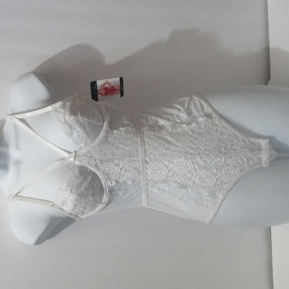 New with‎ tag French affairs lingerie bodysuit white lace size small